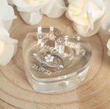 Personalised Clear Acrylic Ring Box - Heart