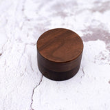 Personalised Round Wooden Ring Box - S02