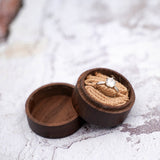 Personalised Round Wooden Ring Box - S02