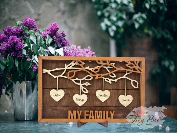 Personalised Heart Hanging Frame S2- 1 to 50 hearts