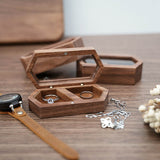 Wooden Ring Box - Clear Lid - S02