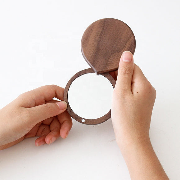 Personalised Wooden Pocket Mirror