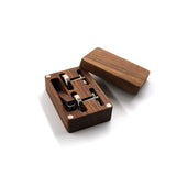 personalised wooden cufflinks and tie clip set