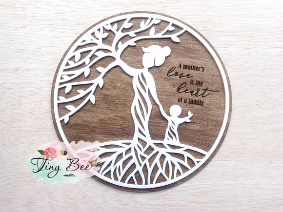 Personalised Layered Tree of Life (Mother and Child) Plaque