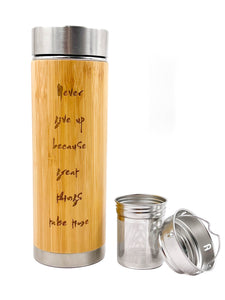 Personalised Bamboo Flask with Tea Infuser/Strainer