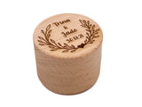 Personalised Round Wooden Ring Box - S01