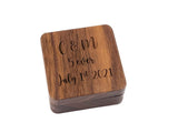 Personalised Square Wooden Ring Box - S01