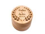 Personalised Round Wooden Ring Box - S01