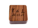 Personalised Square Wooden Ring Box - S01