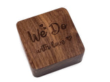 Personalised Square Wooden Ring Box - S01