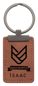 Personalised Leatherette Keychain (Rawhide with Gun Metal Trim 50mm) - LE165