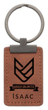 Personalised Leatherette Keychain (Rawhide with Gun Metal Trim 50mm) - LE165