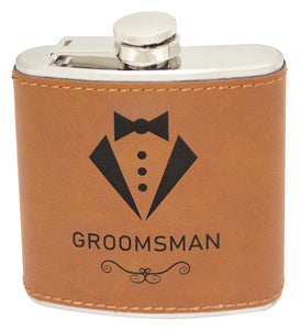 Personalised Flask with Rawhide Leatherette