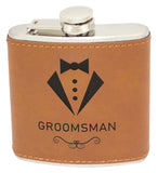 Personalised Flask with Rawhide Leatherette