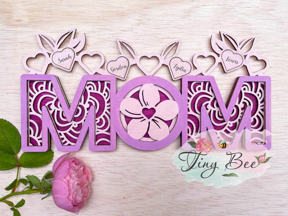 Personalised Layered Mom Sign