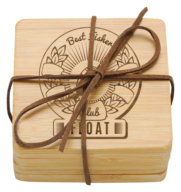 Personalised Bamboo Coaster Set – CS404