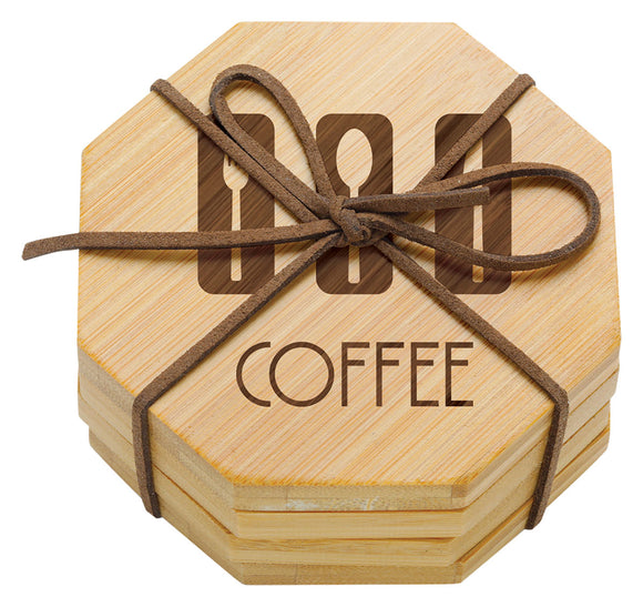 Personalised Bamboo Coaster Set – CS408
