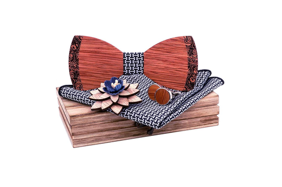 Wooden Bow Tie Set - BTS68-C2