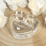Personalised Clear Acrylic Ring Box - Heart