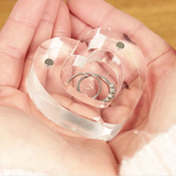 Personalised Clear Acrylic Ring Box - Heart