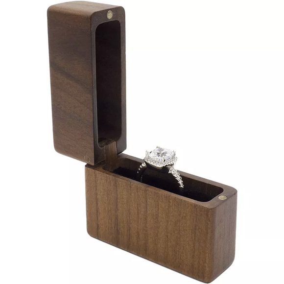 Personalised Slim Wooden Ring Box