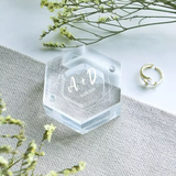 Personalised Clear Acrylic Ring Box - Hexagon