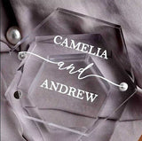 Personalised Clear Acrylic Ring Box - Hexagon